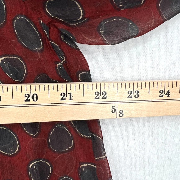 ISABEL MARANT Shirt Womens 34 XS Rust Red Polka Dot Sheet Silk Long Sleeve - Picture 14 of 16